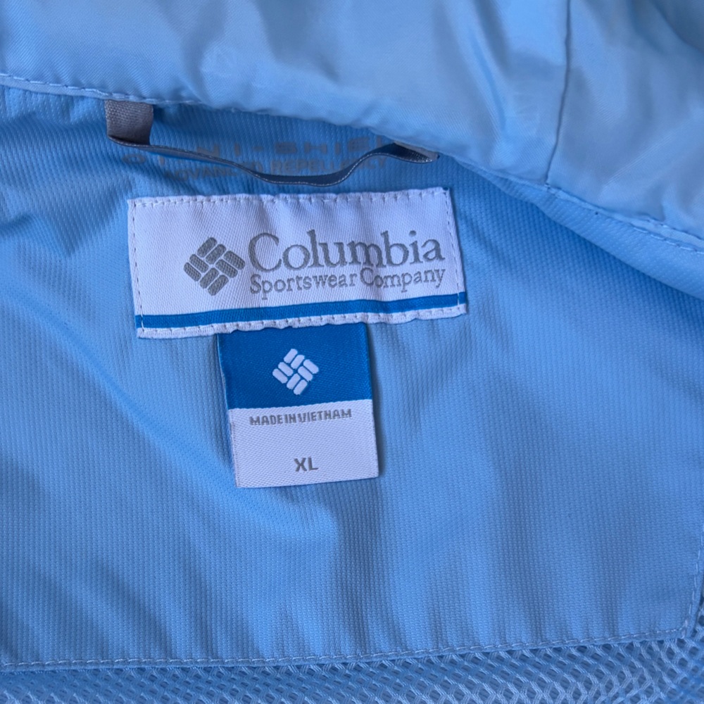 Columbia Light Blue Women's Hooded Rain Jacket Size XL - Picture 11 of 12